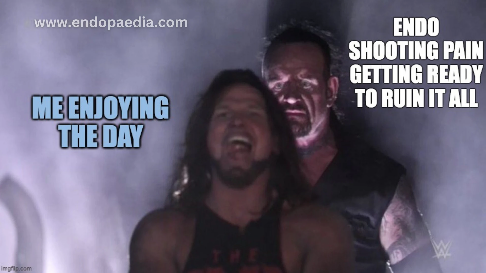 Endo Meme: Me enjoying the day while endo pain gets ready to ruin it