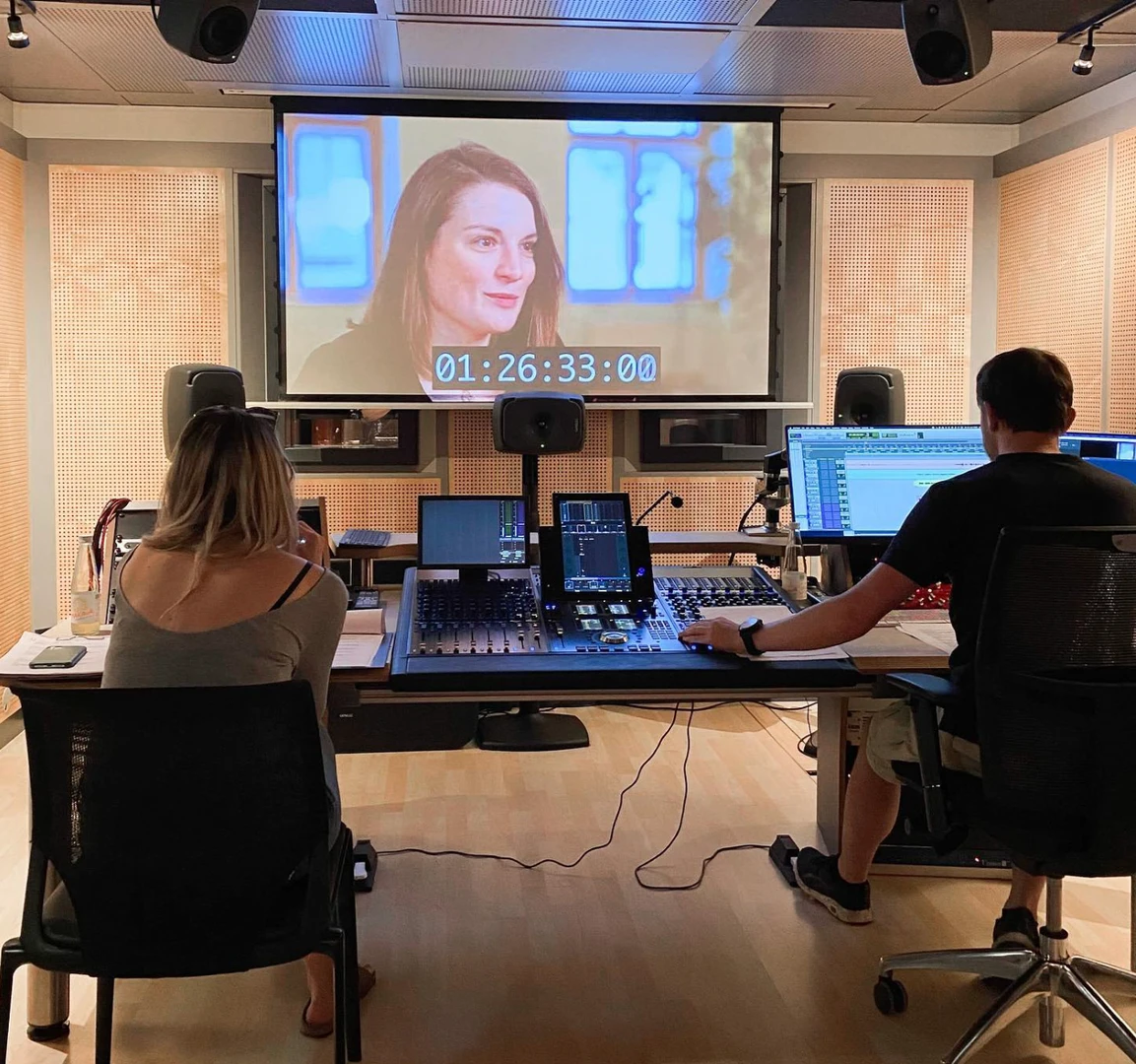 Documentary team in the audio studio